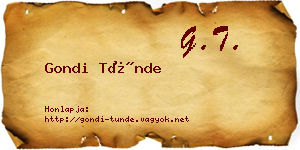 Gondi Tünde névjegykártya